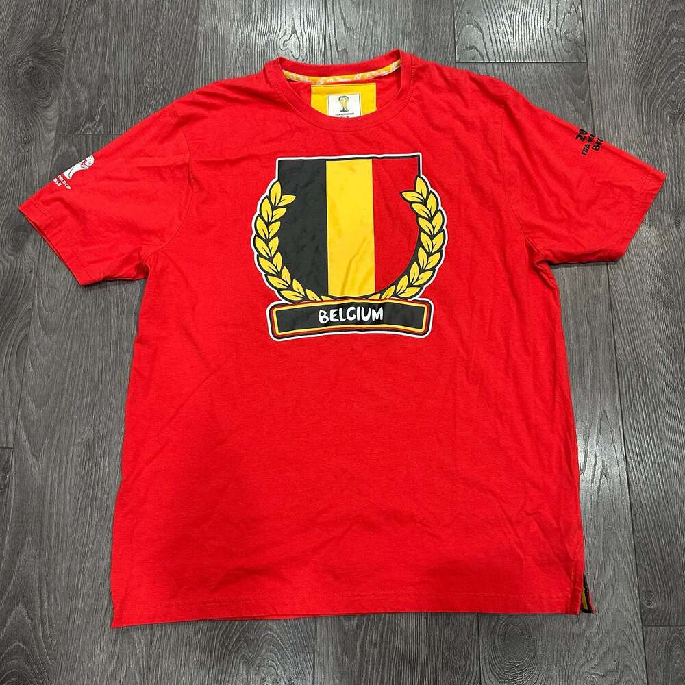 2014 FIFA World Cup Brazil Belgium National Football Team Graphic T-Shirt L